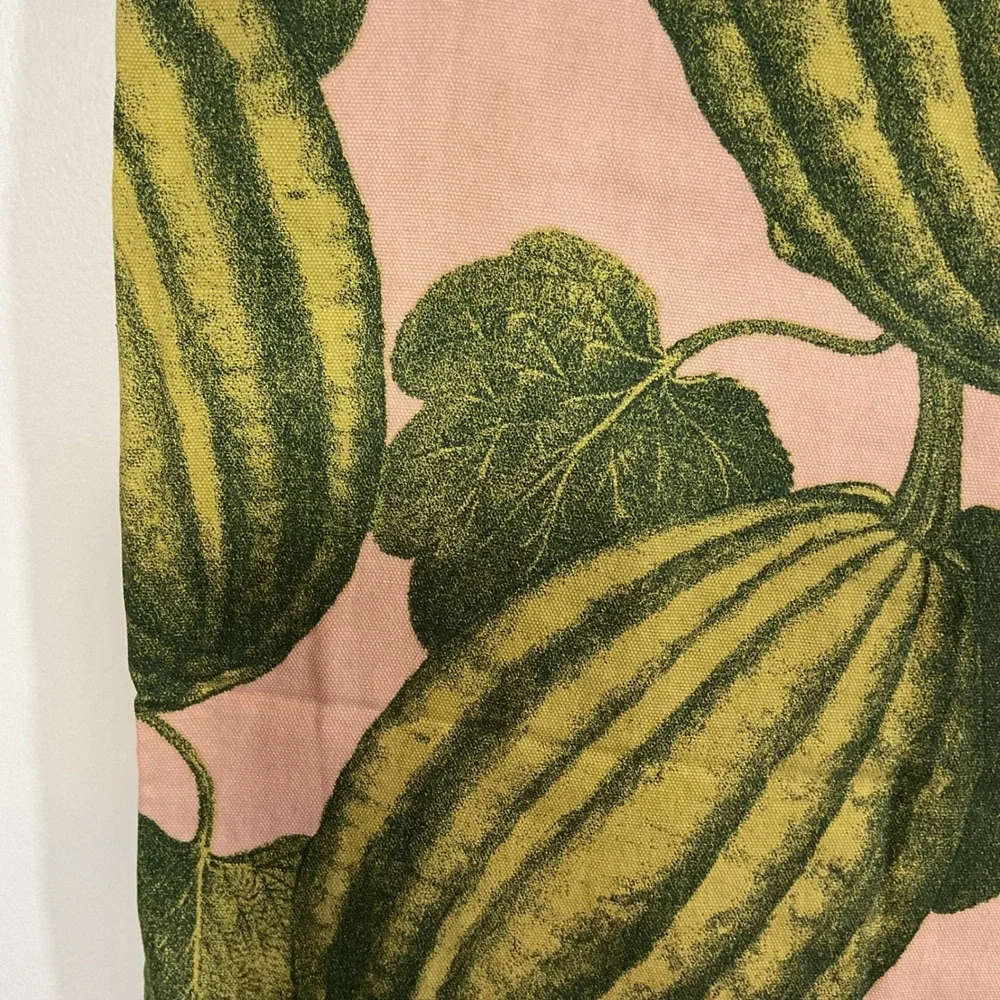 IKEA PARKSALLAT Set of 2 Pink Green Gourd Botanical Cotton Pillow Covers 20x20